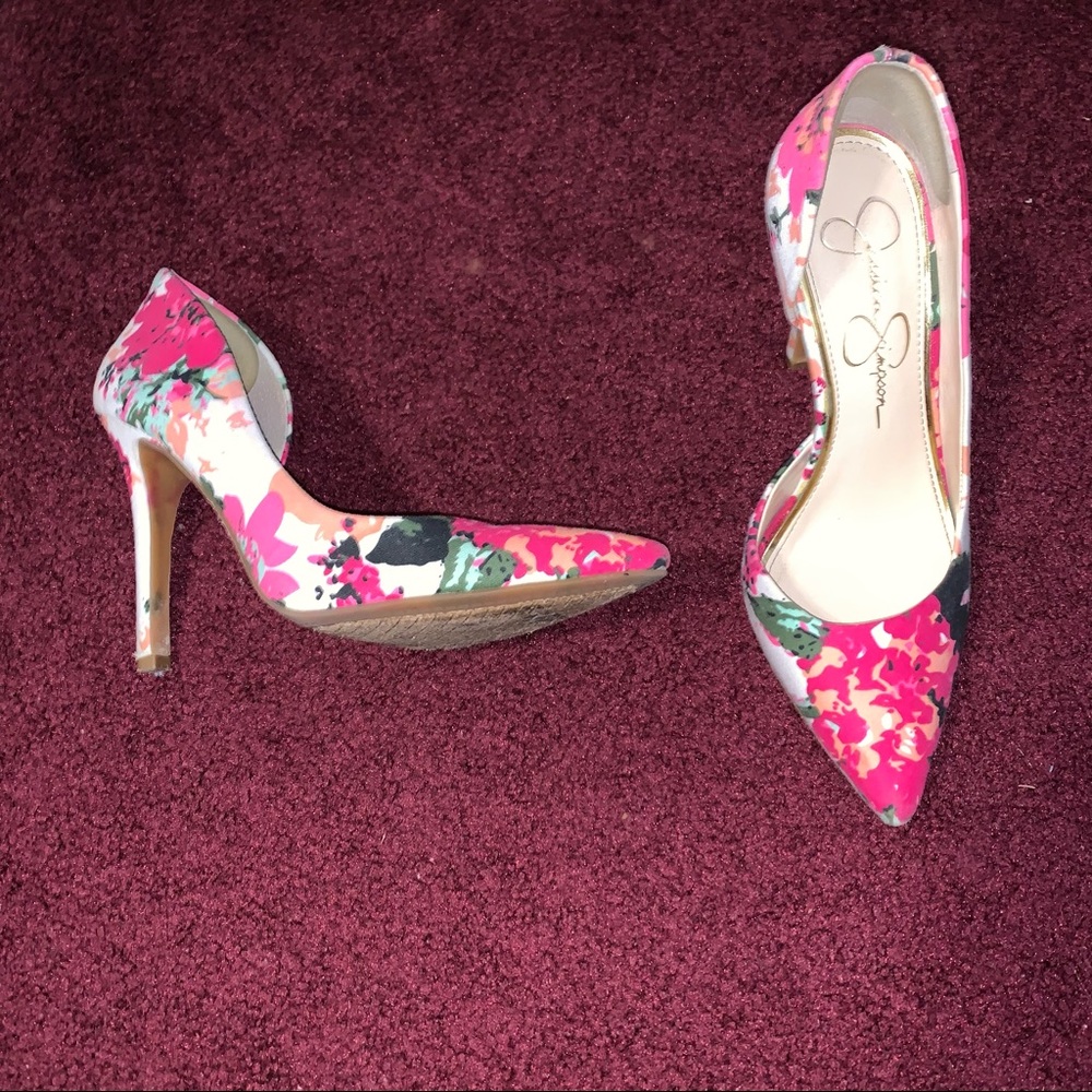 Jessica Simpson floral heels